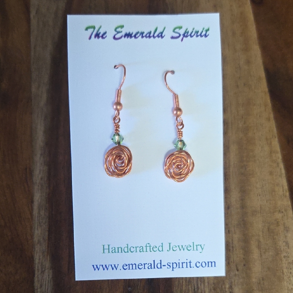Copper Rosette Earrings